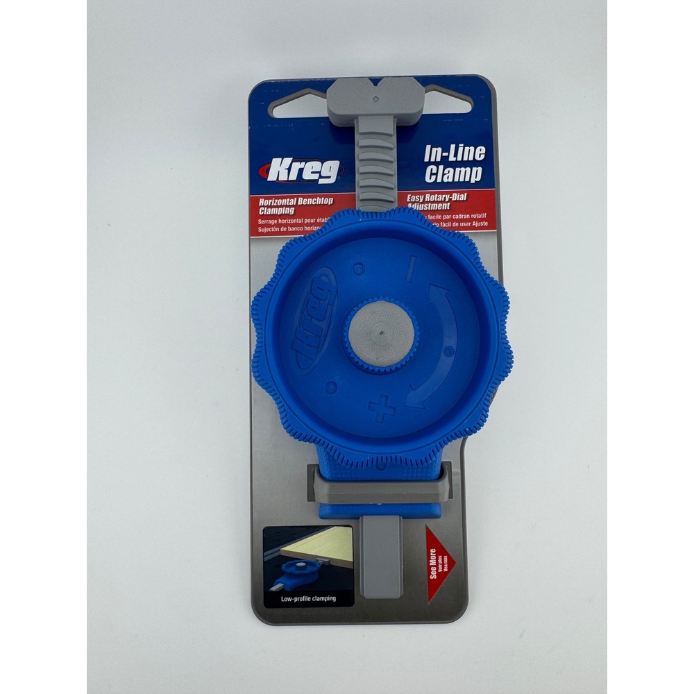 Kreg In-Line Clamp Horizontal Benchtop Clamping Rotary Dial Blue NEW